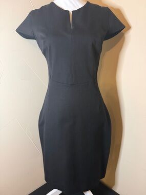 Banana Republic Classic Black Cap-Sleeve Sheath Dress